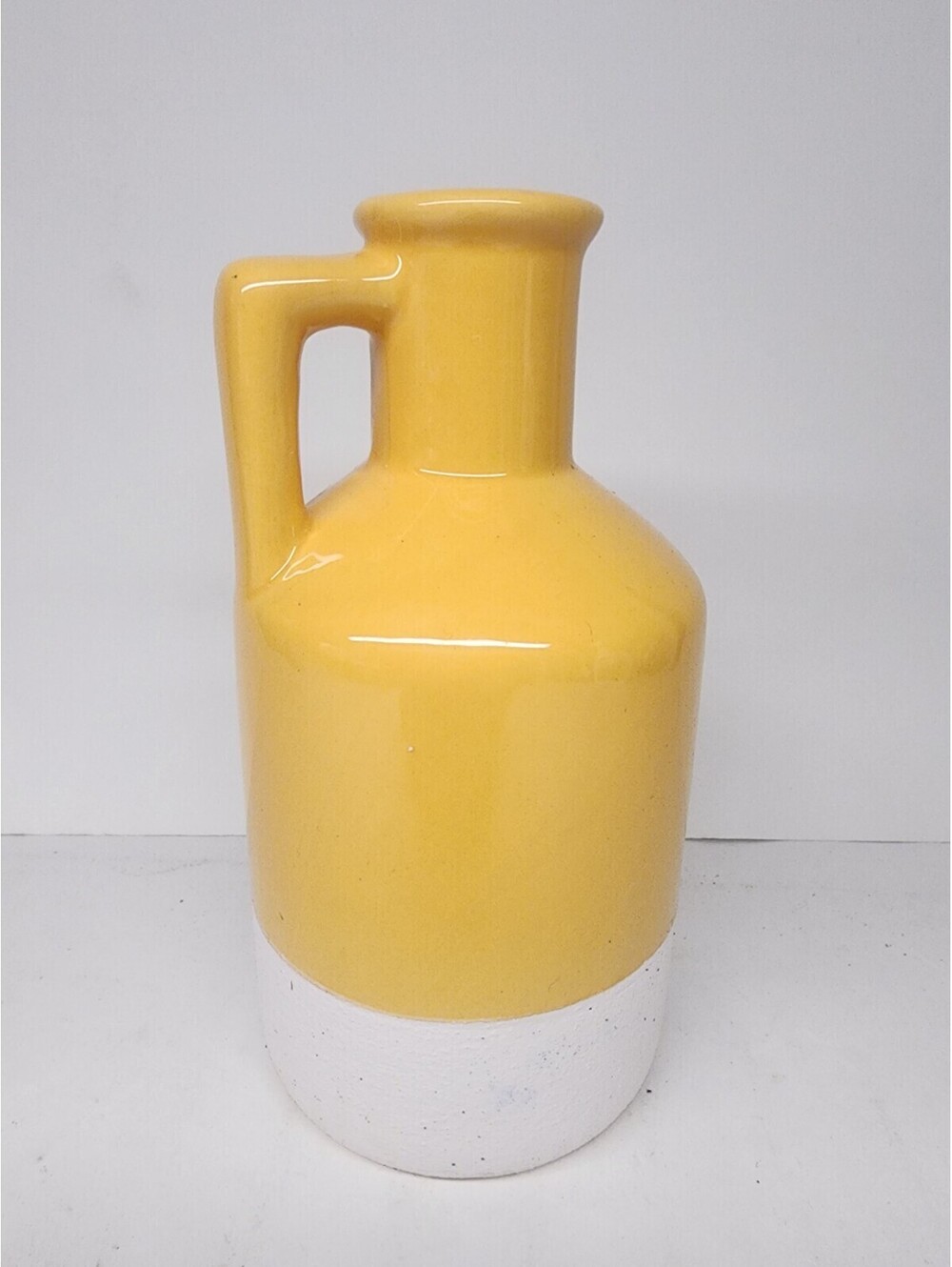 Yellow Ceramic 7" Vase Home Decor Flower Vase With Small Handle